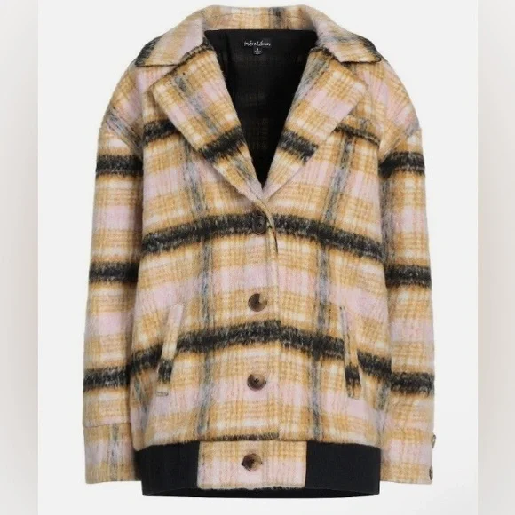 For Love & Lemons Rachel Jacket XXS NWT – Fuzzy Plaid Fall Layer - Picture 5 of 7